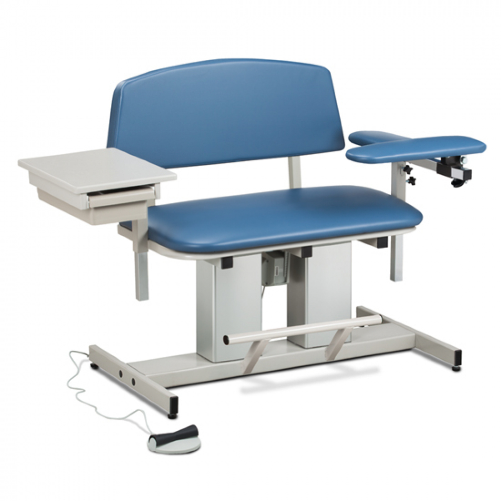 Clinton 6362 Power Series, Bariatric Blood Drawing Phlebotomy Chair w/drawer Questions & Answers