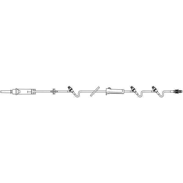 Baxter 2C8537 CONTINU-FLO Solution Set, Non-Vented, 3 CLEARLINK Luer Activated Valves, Backcheck Valve, Retractable Collar., 10 drops/mL, 120" (3.0 m) Questions & Answers
